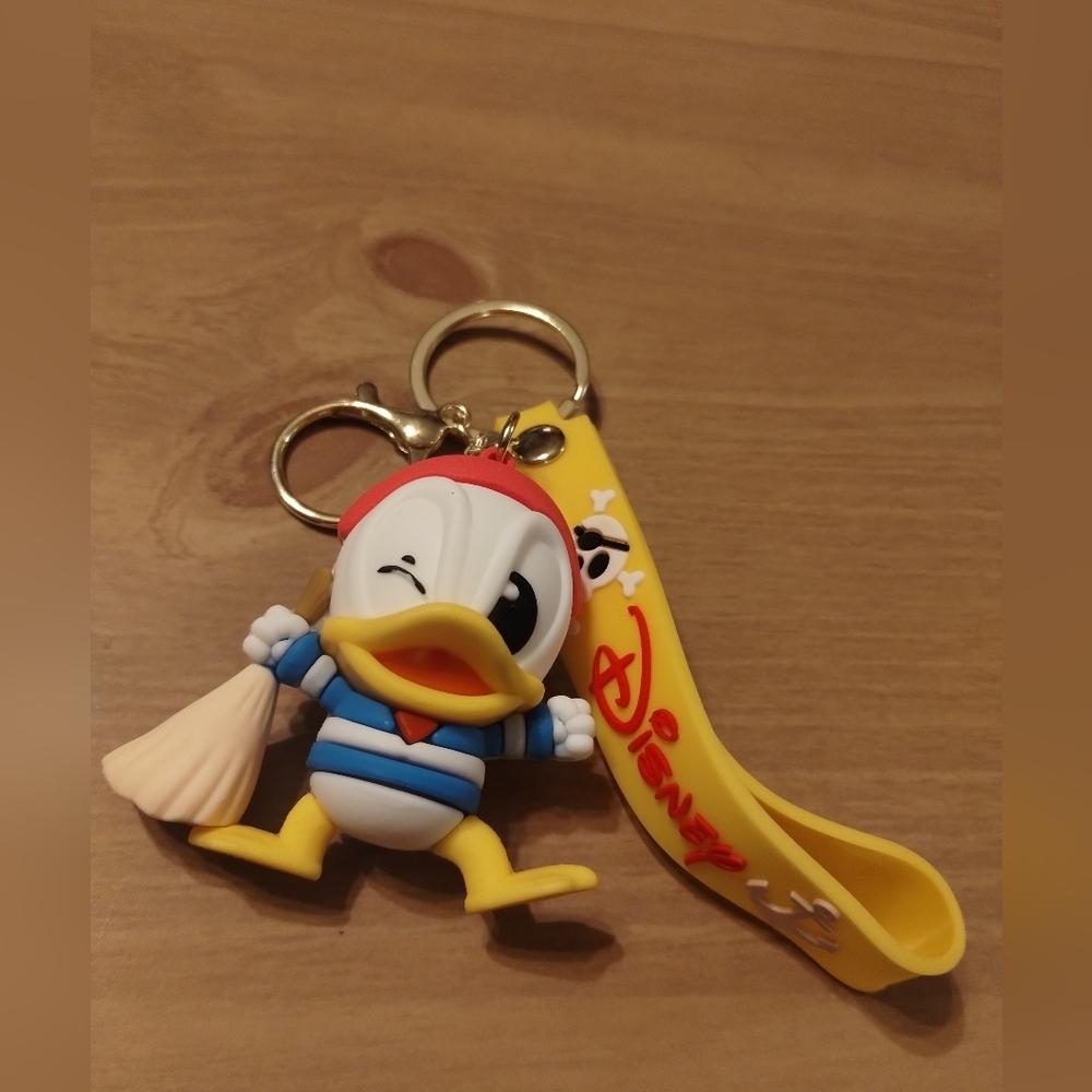New Disney Donald Duck Pirate 3D Rubber Keychain | Cute Cartoon Bag Charm
